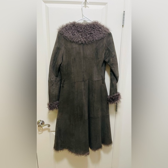 Hugo Boss Orange Shearling Lamb Leather Coat - Picture 5 of 7